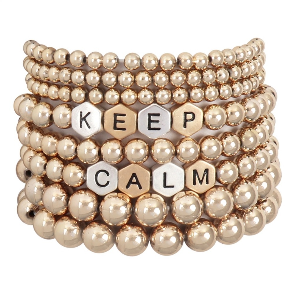 “KEEP CALM” Stackable Beaded Bracelet
